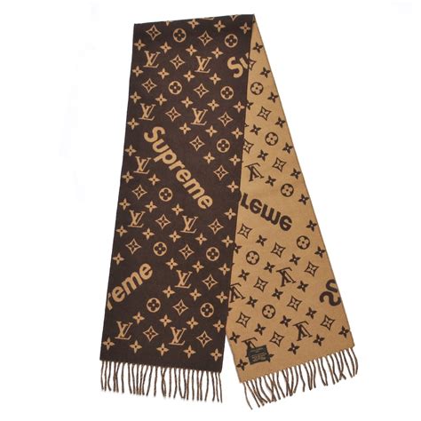 louis vuitton supreme scarf brown|louis vuitton infinity scarf.